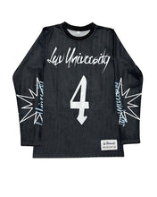 Load image into Gallery viewer, BLACK &quot;LUV UNIVERSITY&quot; LONG SLEEVE JERSEY
